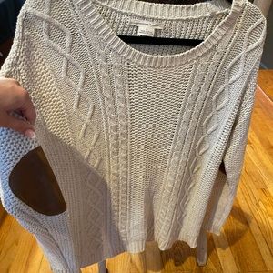 Beige sweater with elbow pads
